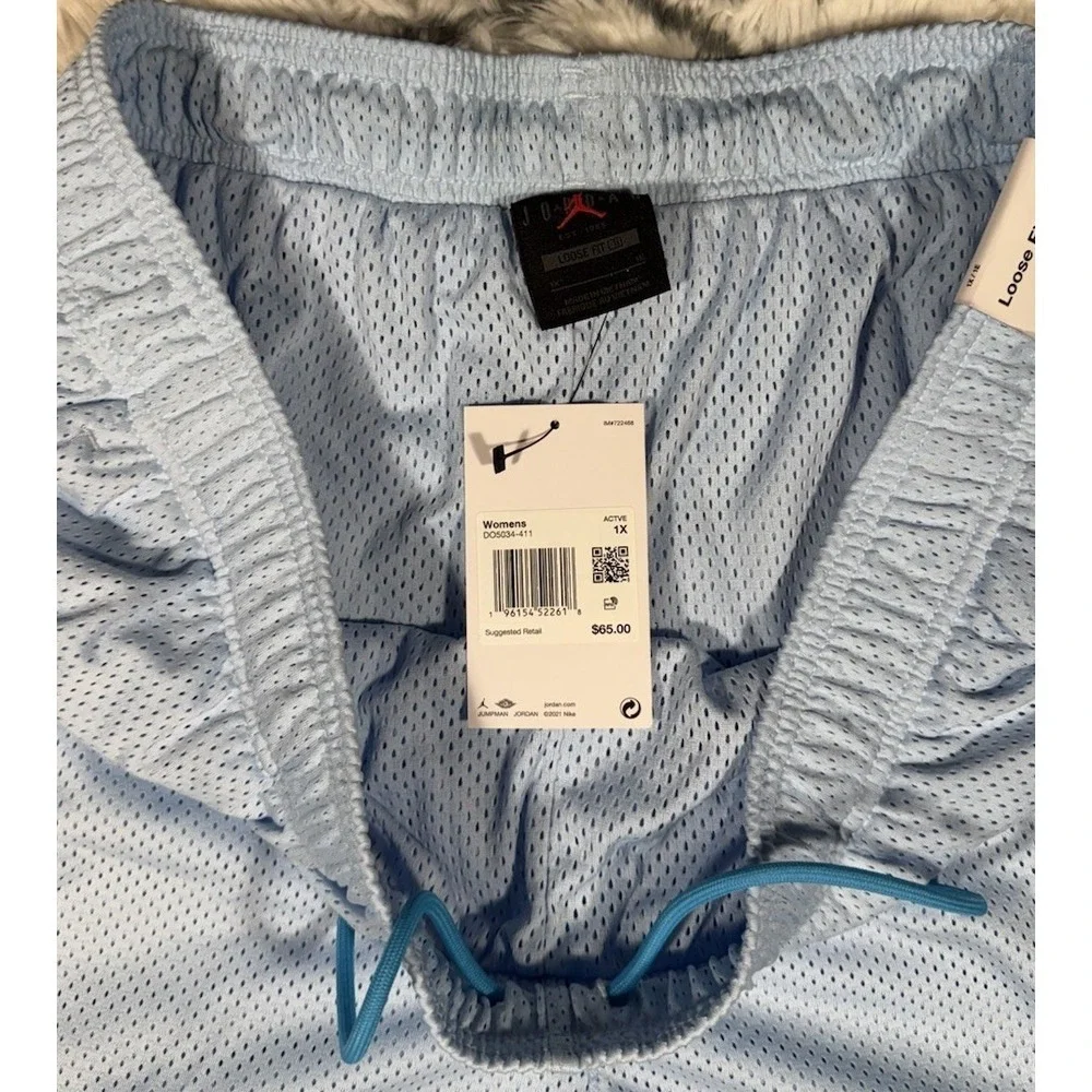 NIKE Air Jordan Dri-Fit Heritage Diamond Shorts Blue Womens 1X *NEW* DO5034-411